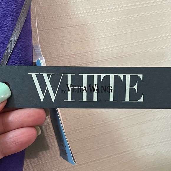 White by Vera Wang purple halter dress bow detail summer fun flowy midi - Picture 7 of 10